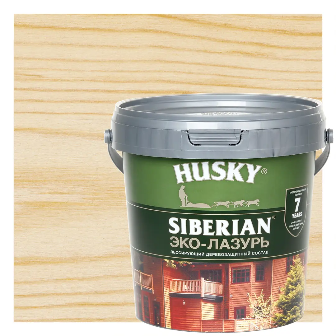 Эко-лазурь Husky Siberian полуматовая цвет бесцветный 0.9 л грунт для дерева husky siberian цвет бесцветный 9 л