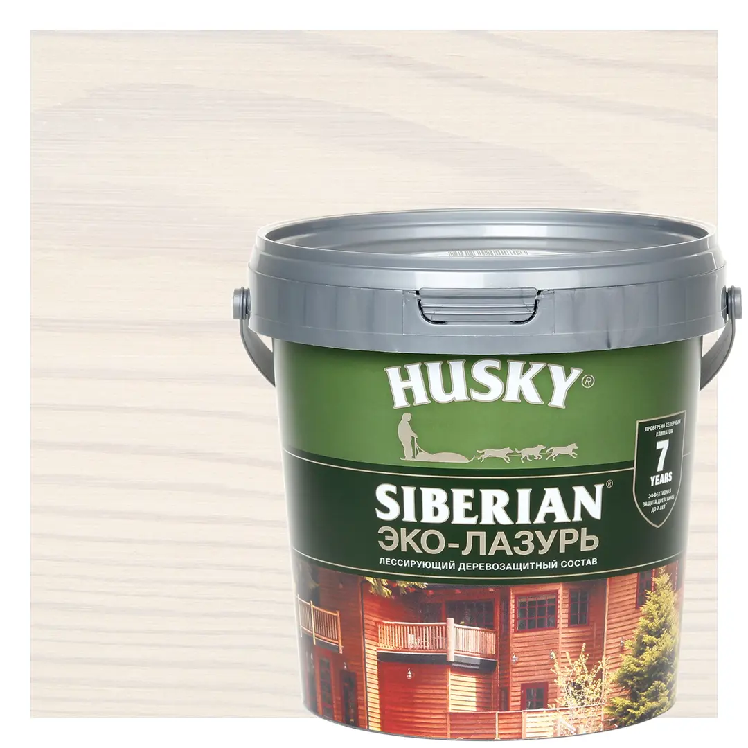 

Эко-лазурь Husky Siberian полуматовая цвет белый 0.9 л