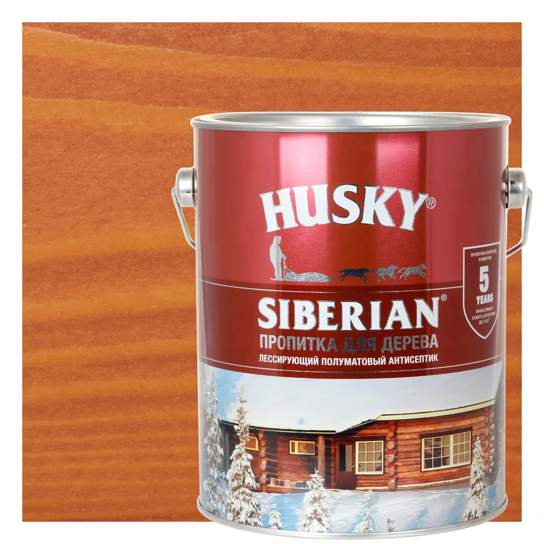 

Пропитка для дерева Husky Siberian полуматовая цвет осенний клен 2.7 л