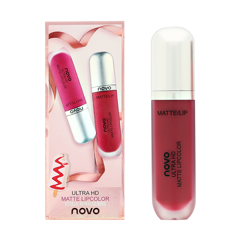 Помада для губ NOVO ULTRA HD MATTE LIPCOLOR матовая жидкая тон 06 помада для губ luxvisage pin up ultra matt стойкая матовая pink sand 20 5 г