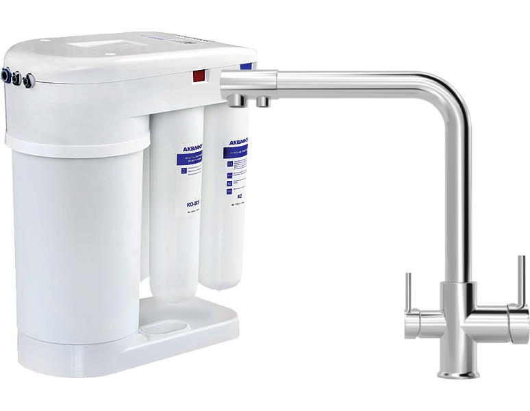 

Смеситель для кухни MEGA Life MG-TK05 + Аквафор DWM-101S Морион, Белый
