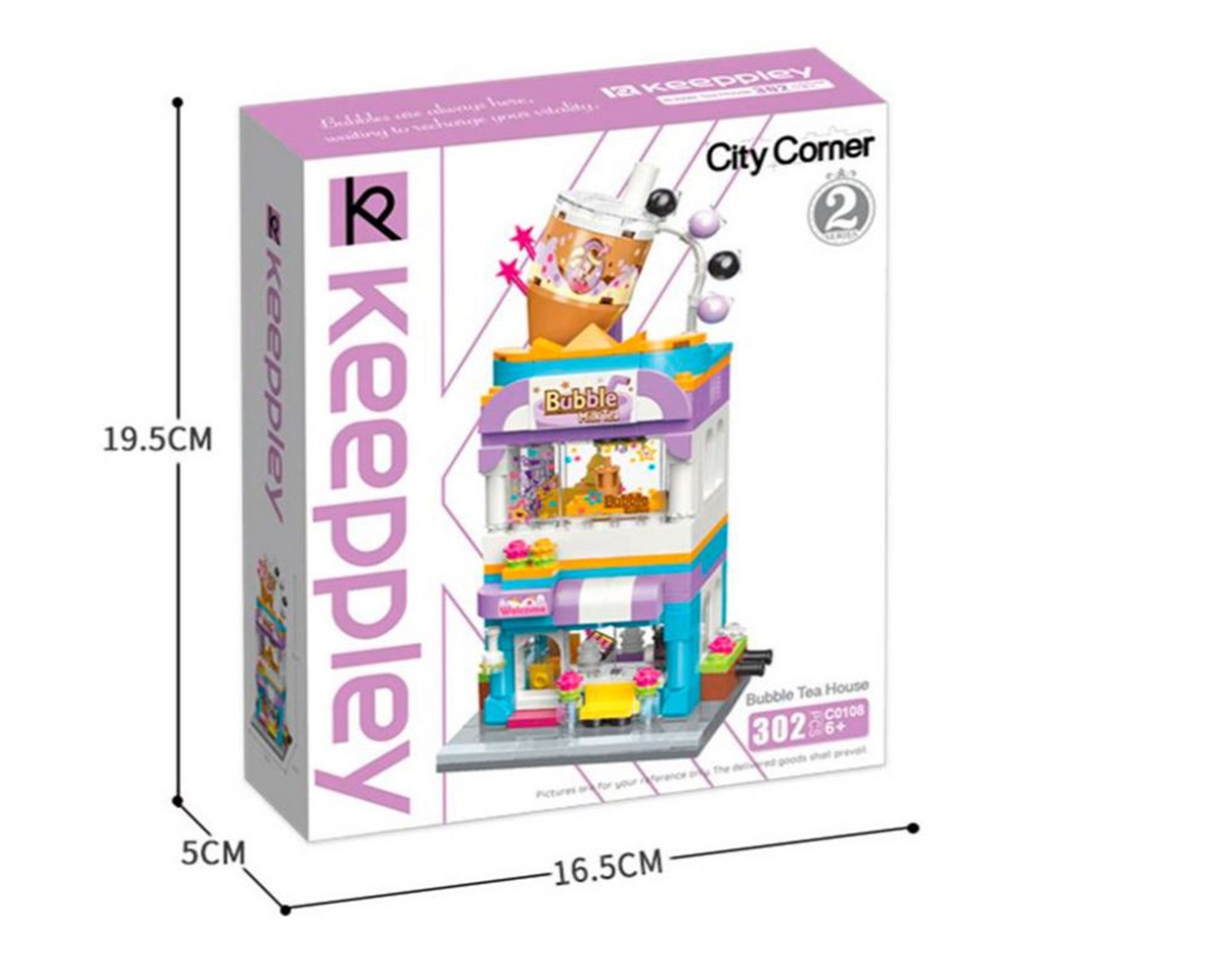 

Конструктор Qman City Corner 0108 Домик Кафе Бабт Ти 302 детали, С0108