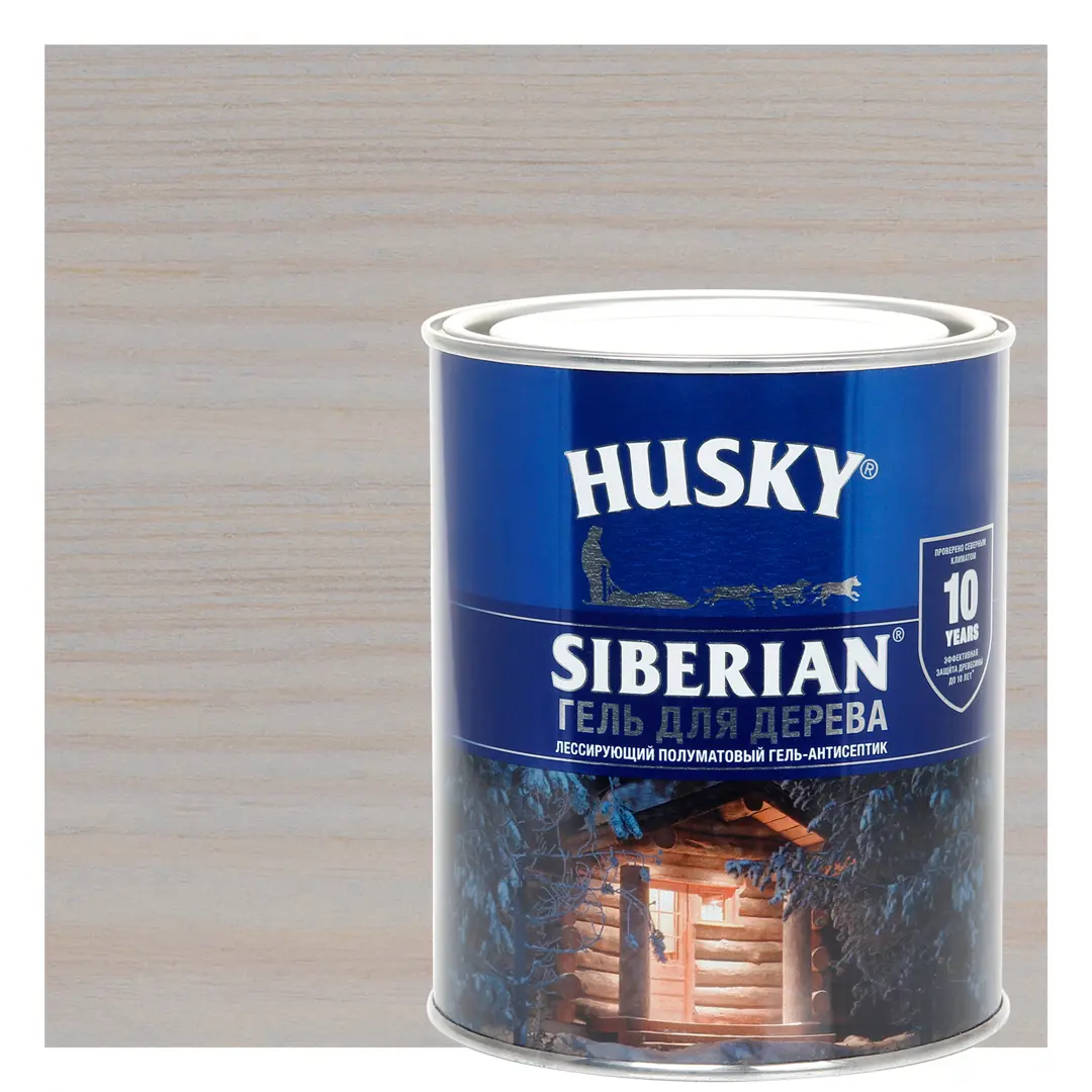 

Гель для дерева Husky Siberian полуматовый цвет антик 0.9 л, Серый