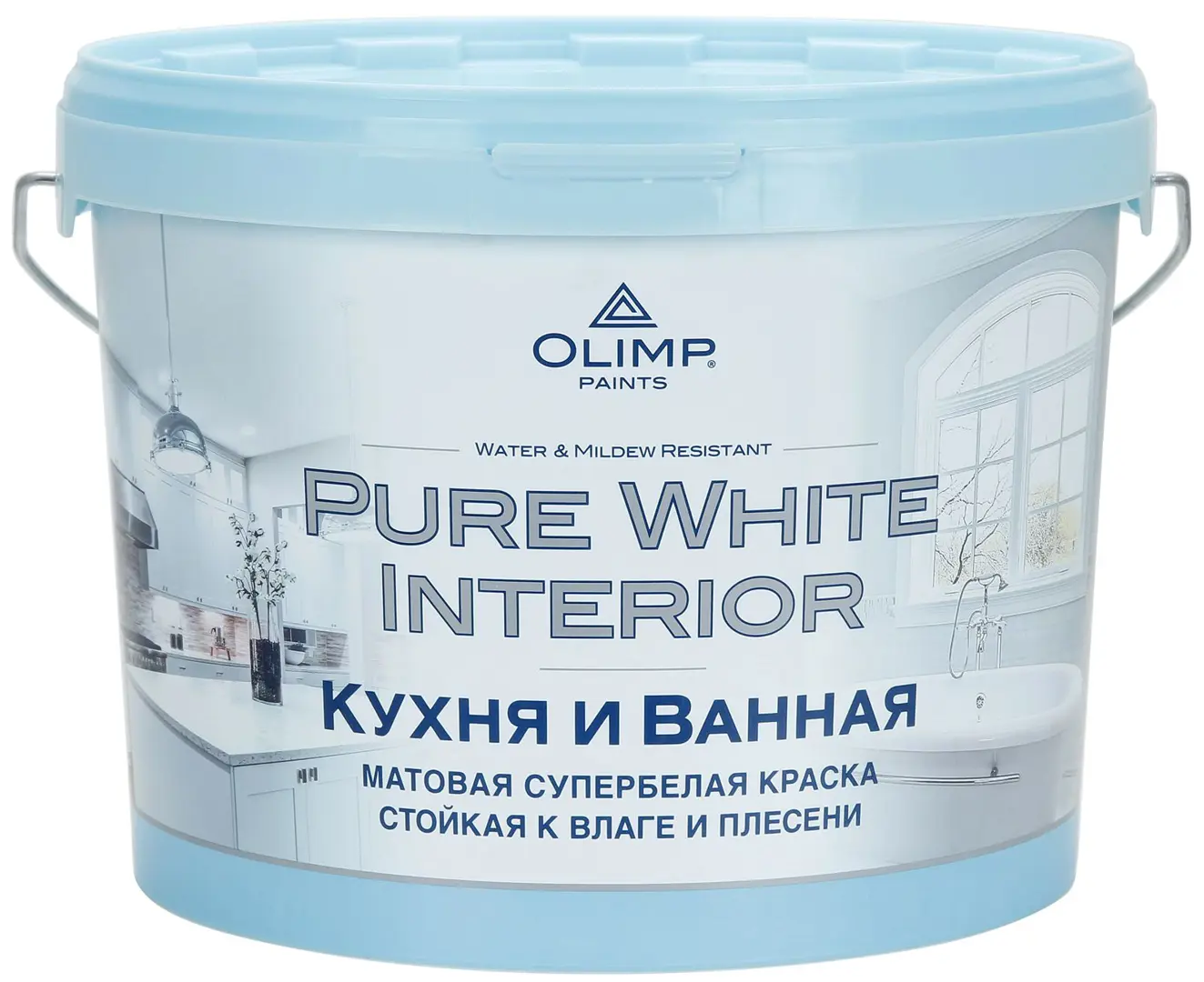 краска для кухонь и ванных комнат husky olimp акриловая белый база а 0 9 л Краска для кухонь и ванных комнат Husky Olimp акриловая цвет белый база А 9 л