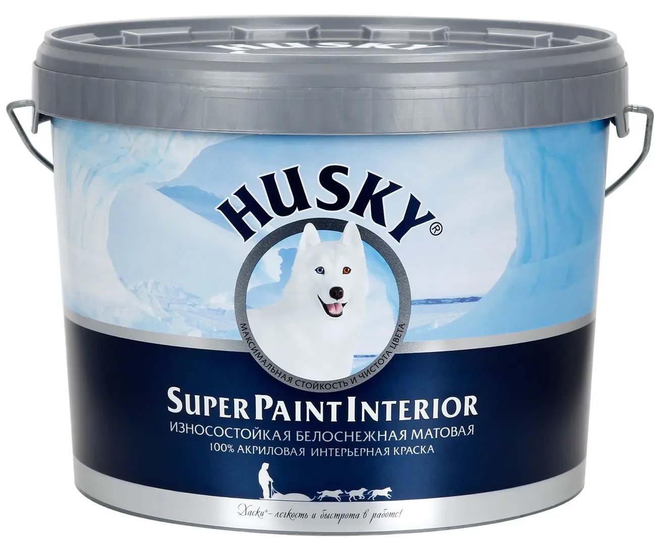 Краска интерьерная Husky Super Paint Int цвет белый 10 л био грум super white шампунь для светлой шерсти супер белый концентрат 59 мл