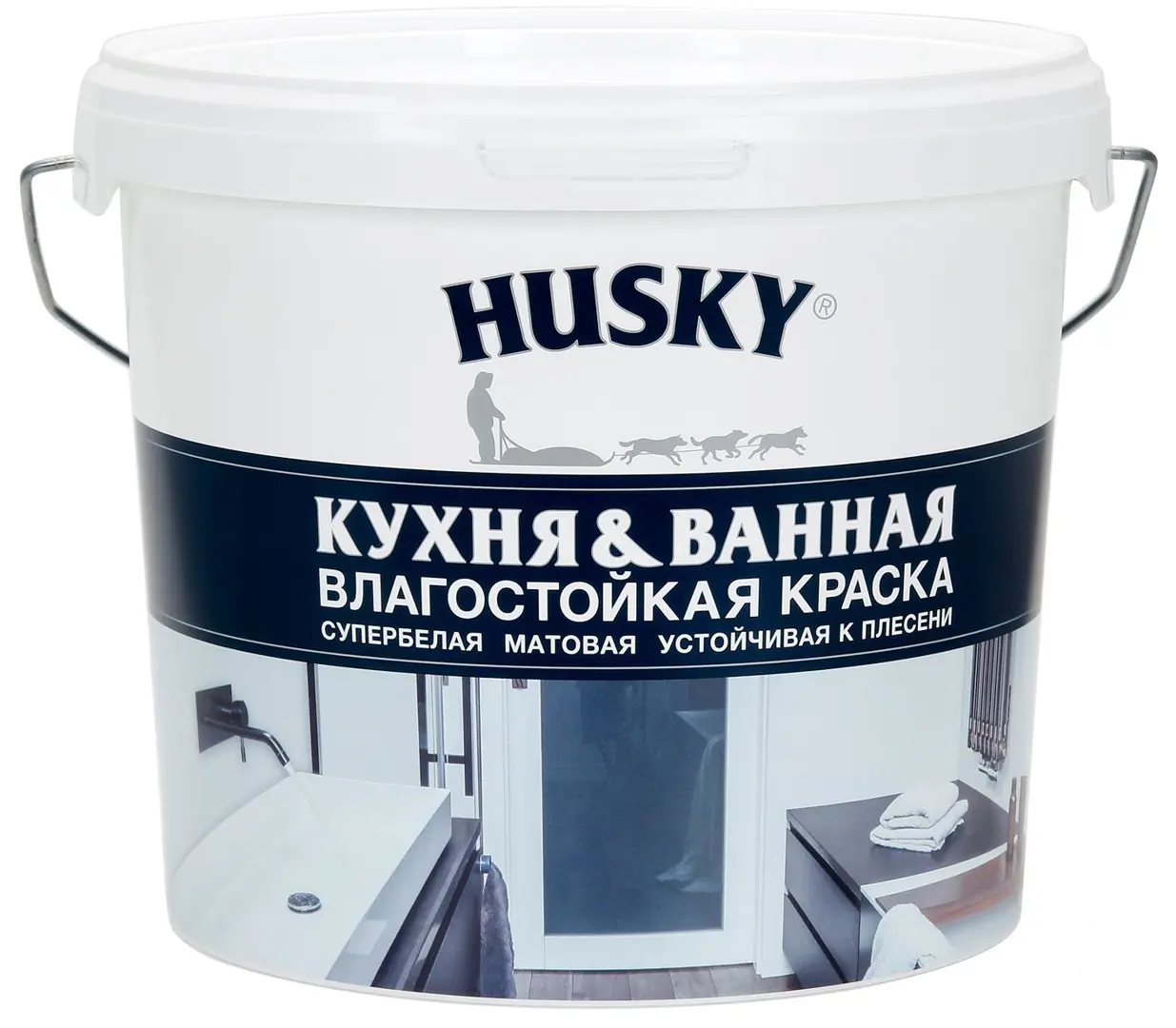 

Краска для кухонь и ванных комнат Husky 5 л, Белый
