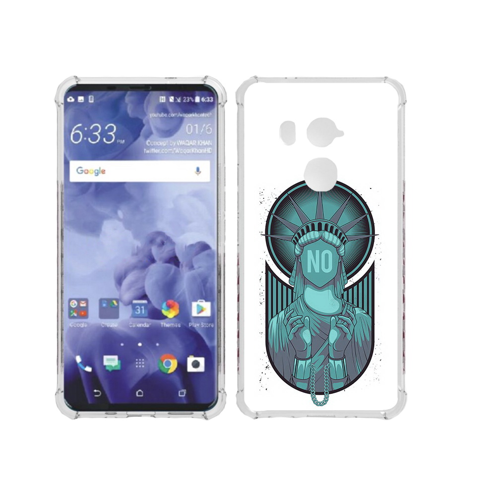 

Чехол MyPads Tocco для HTC U11 Plus статуя свободы зеленый, Прозрачный, Tocco