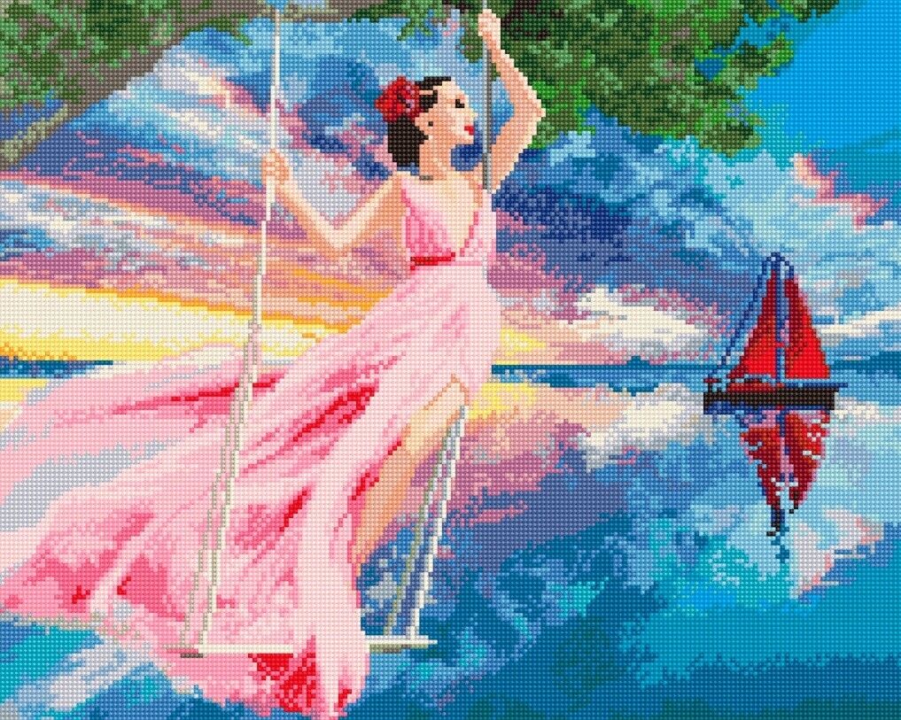 

Алмазная вышивка Фрея Алый парус ALVK-60, 40x50 см