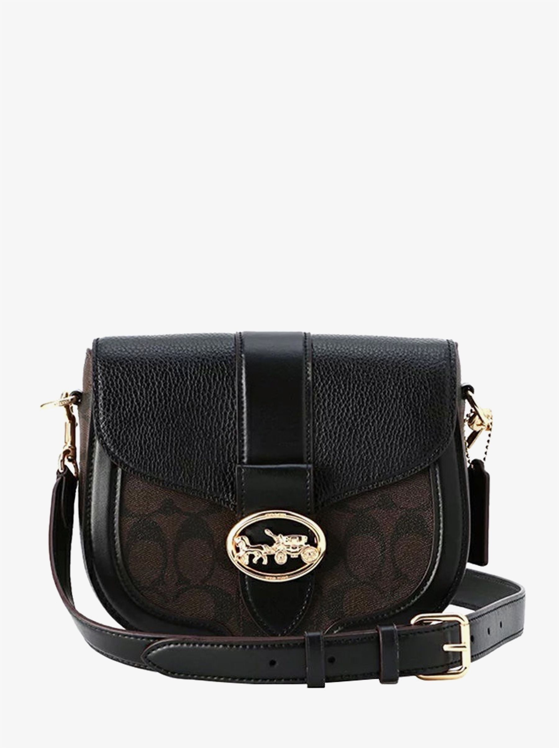 

Сумка женская Coach Georgie Saddle_CH0134 коричневая;черная, Коричневый;черный;красный, Georgie Saddle_CH0134