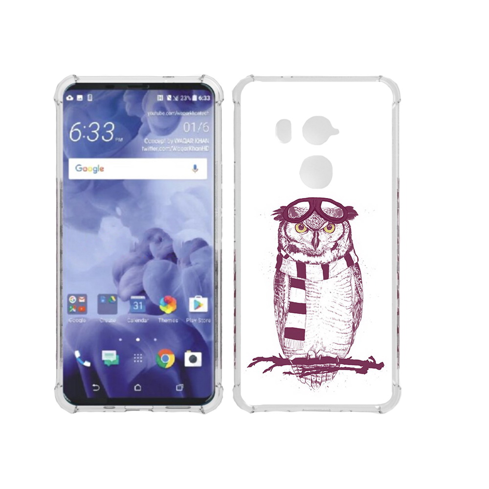 

Чехол MyPads Tocco для HTC U11 Plus сова-летчик, Прозрачный, Tocco