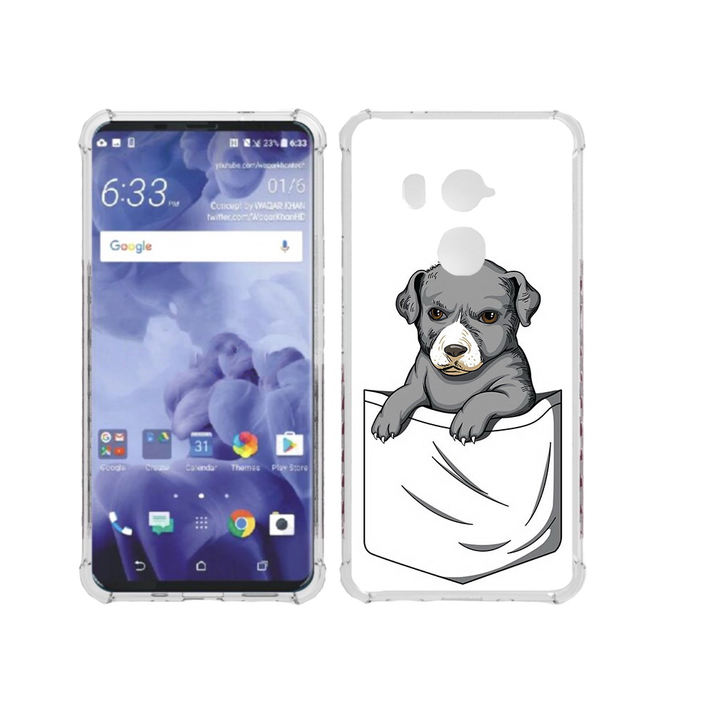 

Чехол MyPads Tocco для HTC U11 Plus собачка в кармане, Прозрачный, Tocco