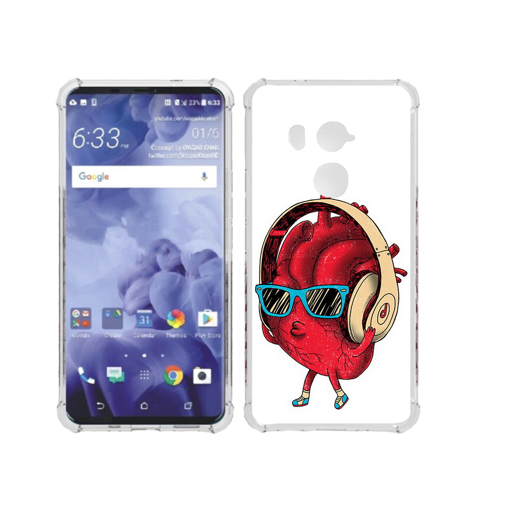 

Чехол MyPads Tocco для HTC U11 Plus слушай сердце, Прозрачный, Tocco