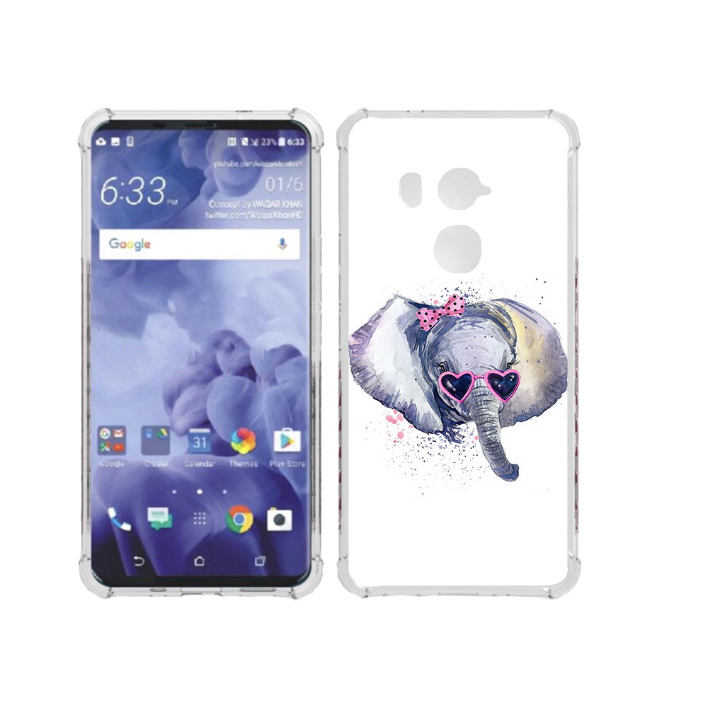

Чехол MyPads Tocco для HTC U11 Plus слоник в очках, Прозрачный, Tocco
