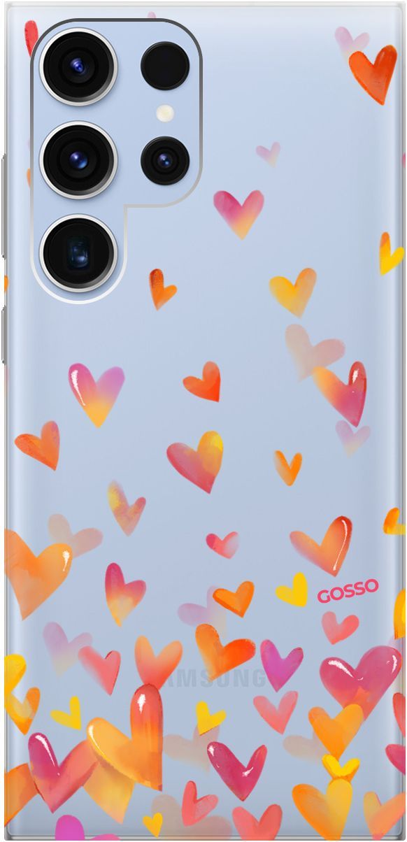 

Чехол на Samsung Galaxy S23 Ultra "Flying Hearts" прозрачный, Прозрачный;желтый, 158345