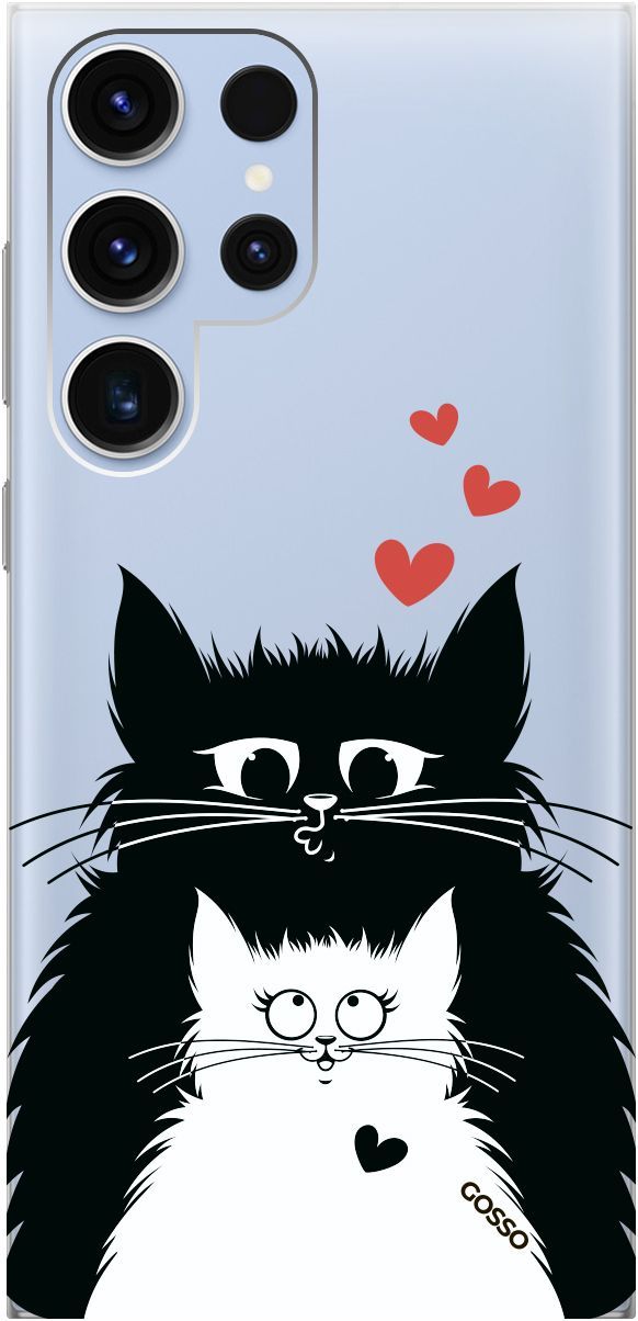 

Чехол на Samsung Galaxy S23 Ultra "Cats in Love" прозрачный, Прозрачный;белый, 158345