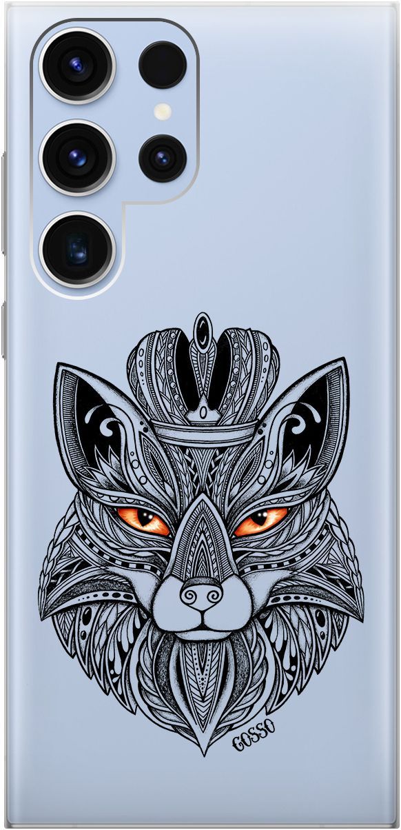 

Чехол на Samsung Galaxy S23 Ultra с 3D принтом "Fox Queen" прозрачный, Прозрачный;серый, 158345