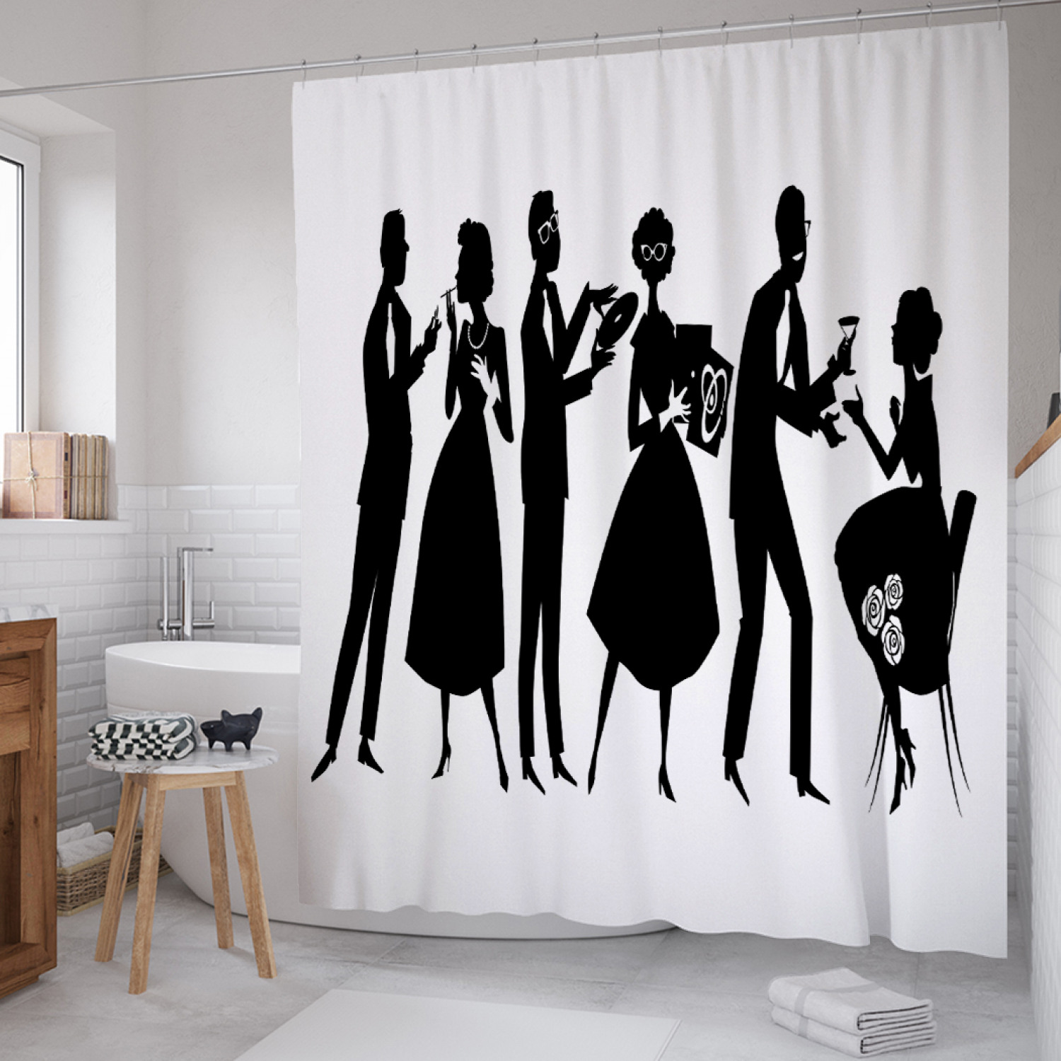 

Штора для ванной JoyArty "Вечеринка с коктейлями" из сатена, 180х200 см с крючками, Белый, Вечеринка с коктейлями