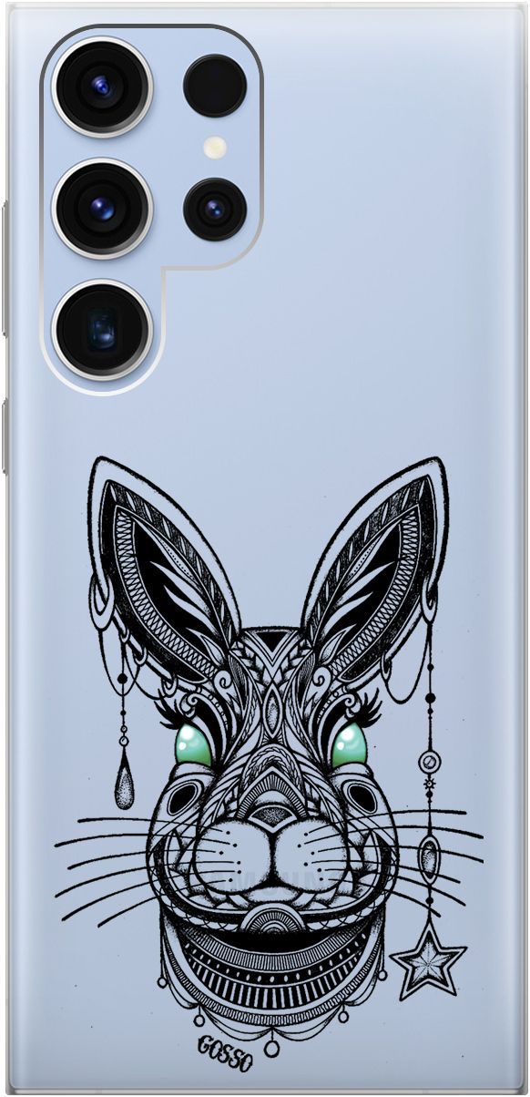 

Чехол на Samsung Galaxy S23 Ultra "Grand Rabbit" прозрачный, Прозрачный;зеленый, 158345