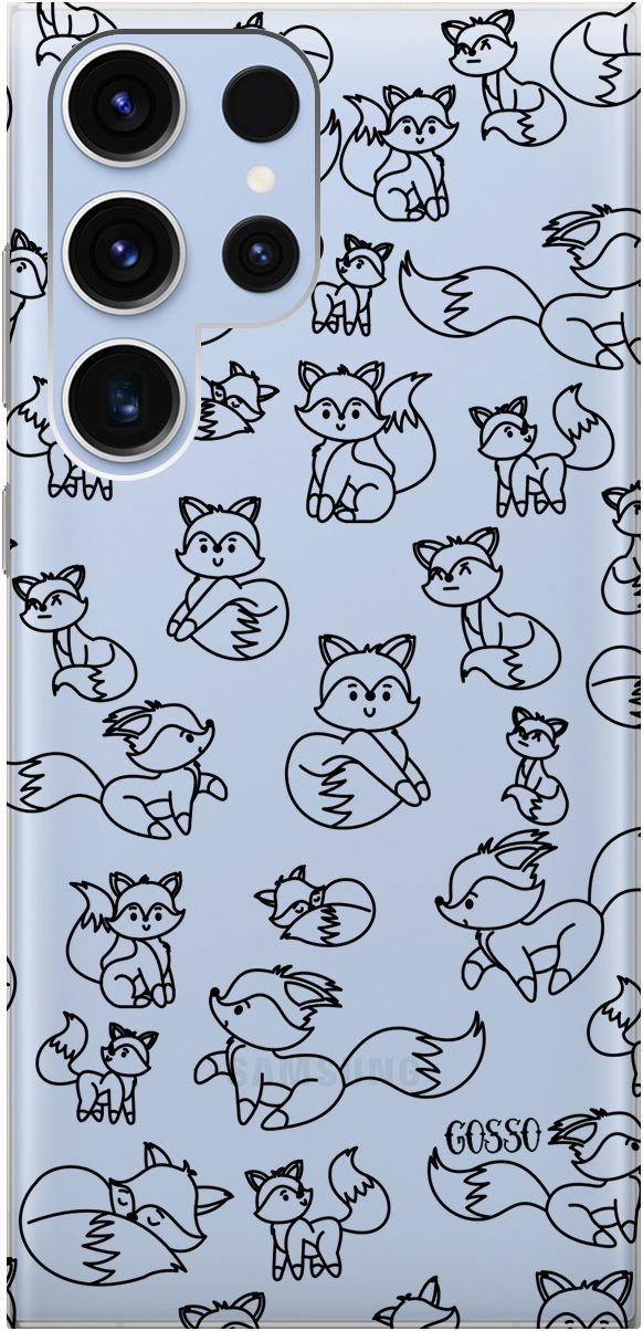 

Чехол на Samsung Galaxy S23 Ultra "Funny Foxes" прозрачный, Прозрачный;черный, 158345