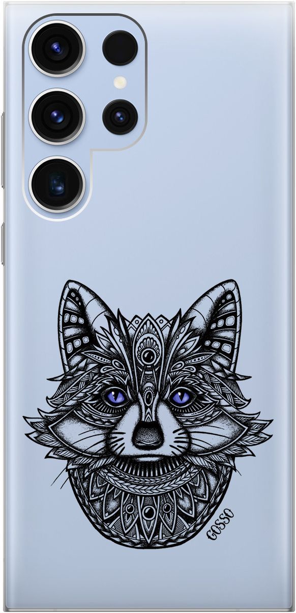 

Чехол на Samsung Galaxy S23 Ultra "Grand Raccoon" прозрачный, Прозрачный;синий, 158345