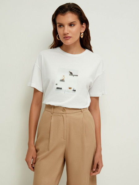 

Футболка женская ZARINA 2265538428 белая XL, 2265538428