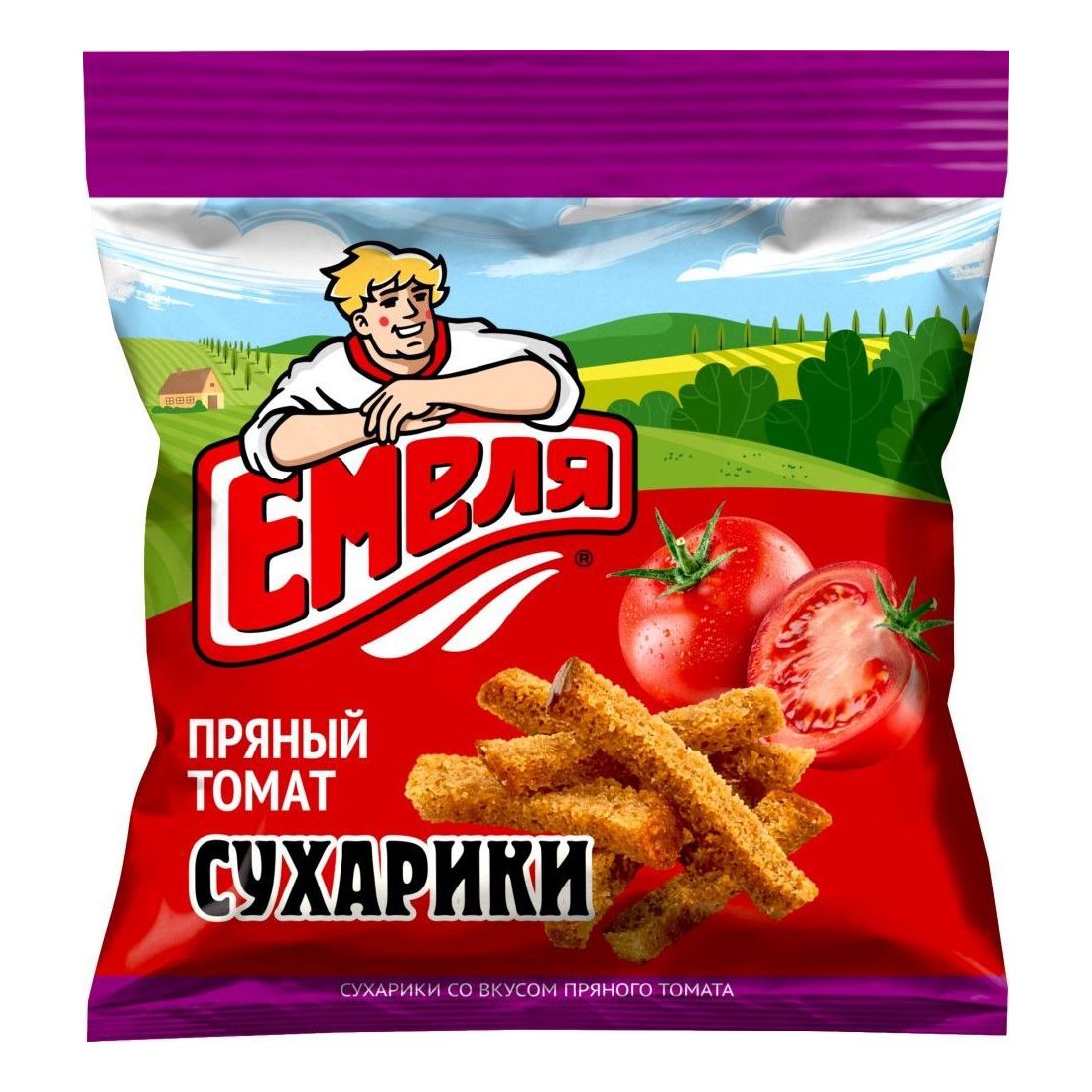 Сухарики ржано-пшеничные Емеля со вкусом пряного томата 40 г