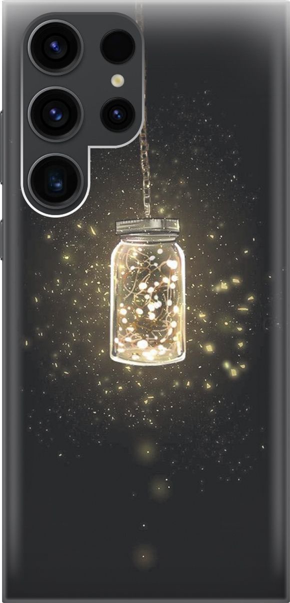 

Чехол на Samsung Galaxy S23 Ultra "Ночной светильник", Желтый;черный, 158340