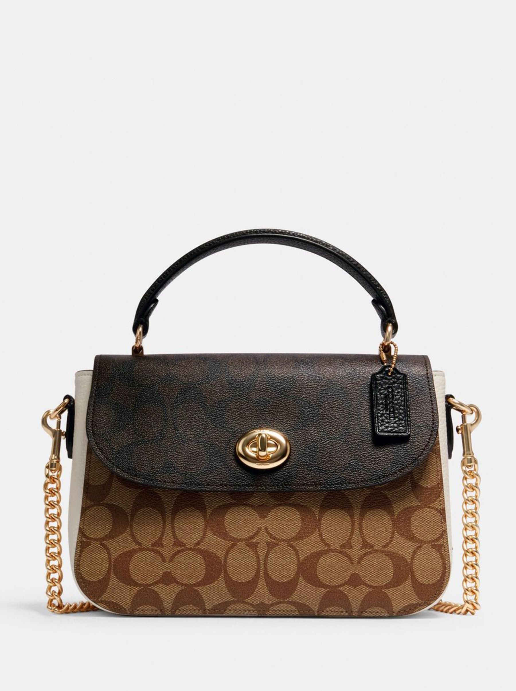 

Сумка женская Coach Marlie Top_CH0125 коричневая, Белый, Marlie Top_CH0125
