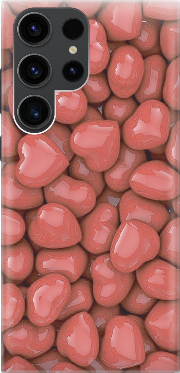 

Чехол на Samsung Galaxy S23 Ultra "Красные сердечки", Красный, 158331