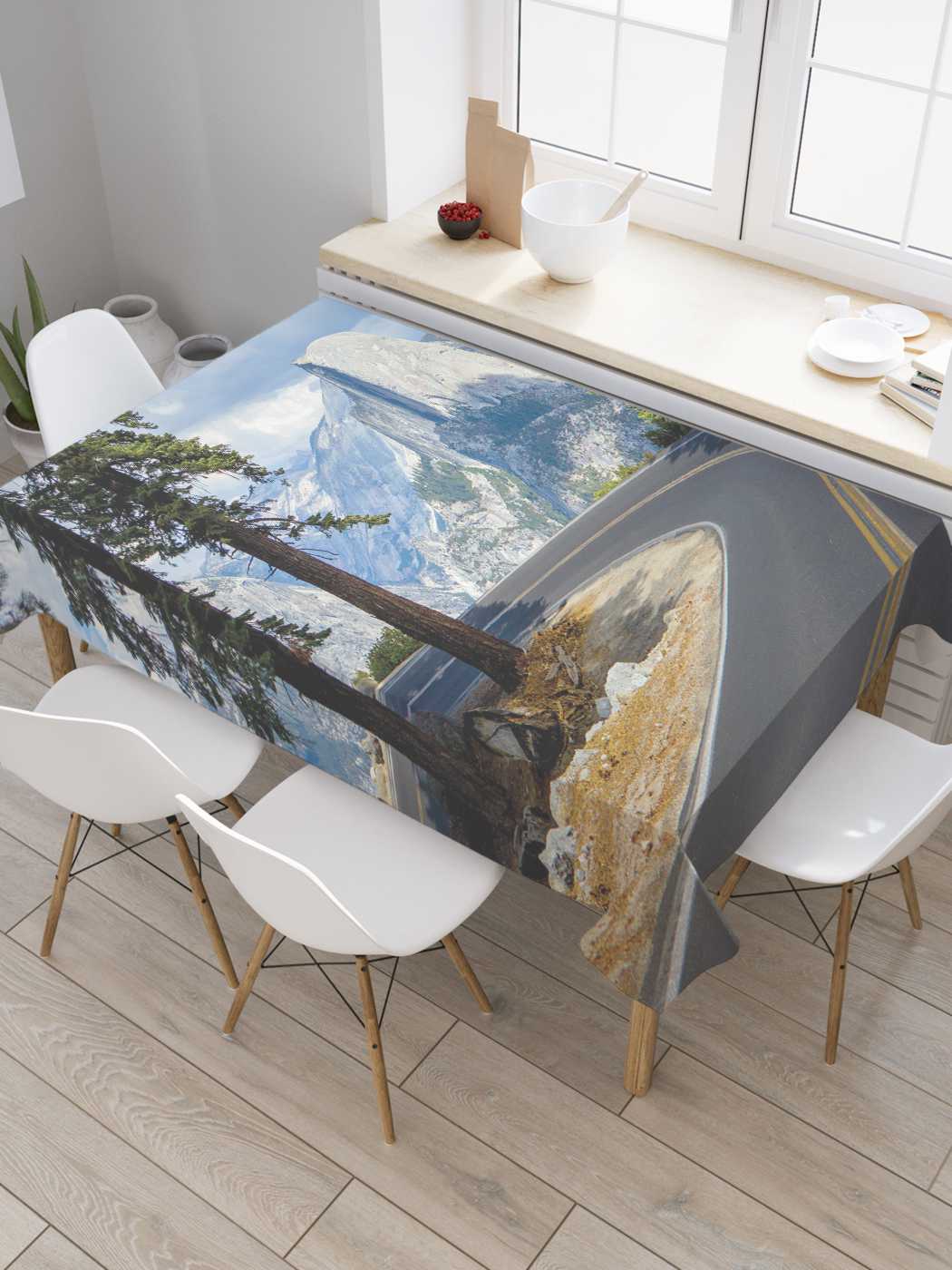 фото Скатерть прямоугольная joyarty "горный серпантин" из оксфорда, 180x145 см