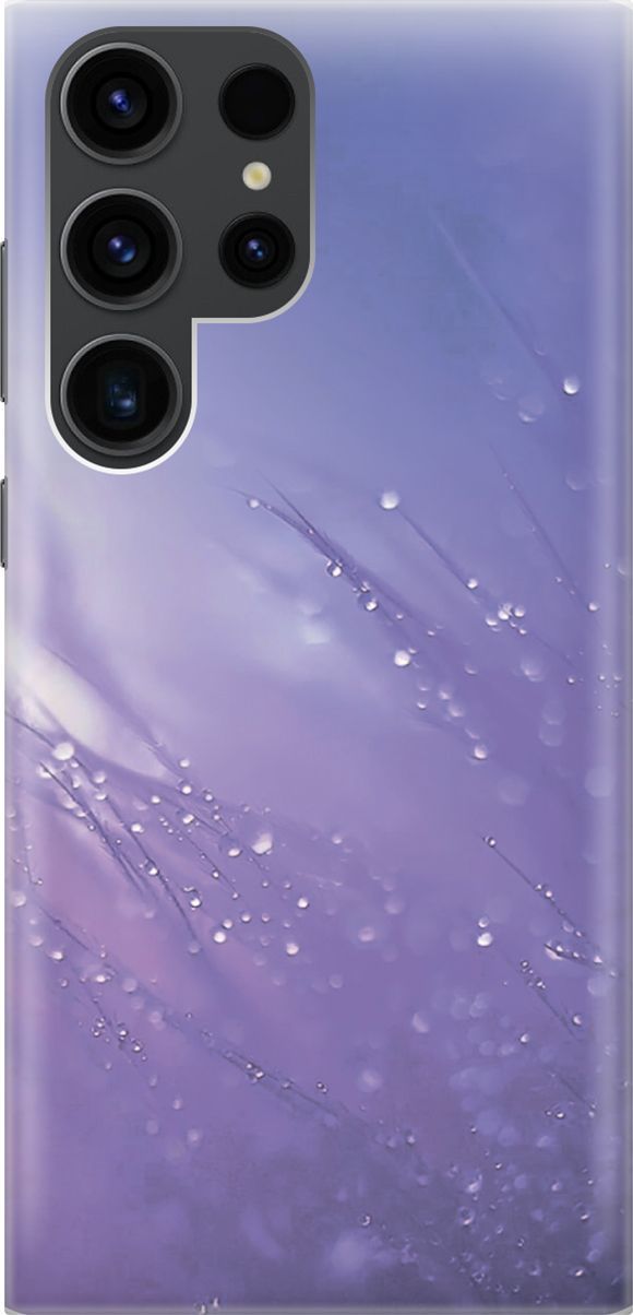 

Чехол на Samsung Galaxy S23 Ultra "Капли на синей траве", Белый;синий, 158336
