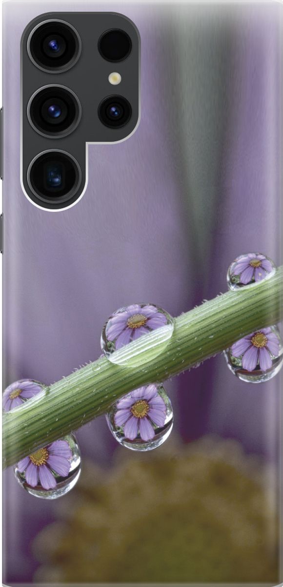 

Чехол на Samsung Galaxy S23 Ultra "Сиреневые цветы в каплях", Зеленый;фиолетовый, 158339
