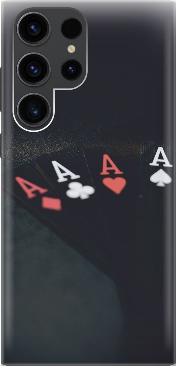 

Чехол на Samsung Galaxy S23 Ultra "Флеш-рояль", Черный;белый, 158341