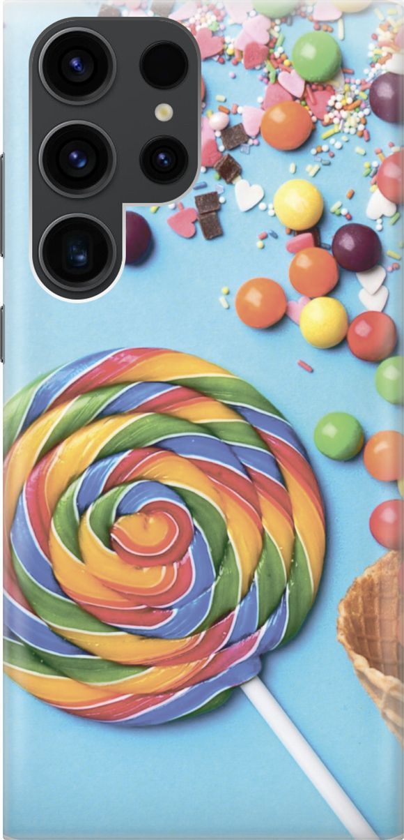 

Чехол на Samsung Galaxy S23 Ultra "Разноцветный леденец", Голубой;желтый, 158330
