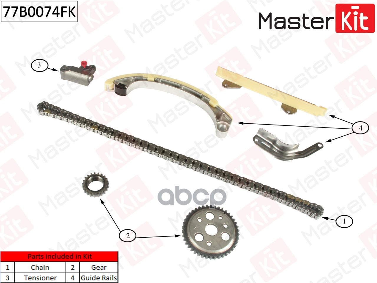 

Комплект Цепи Грм Toyota Yaris 2sz-Fe 99-05 MasterKit арт. 77B0074FK