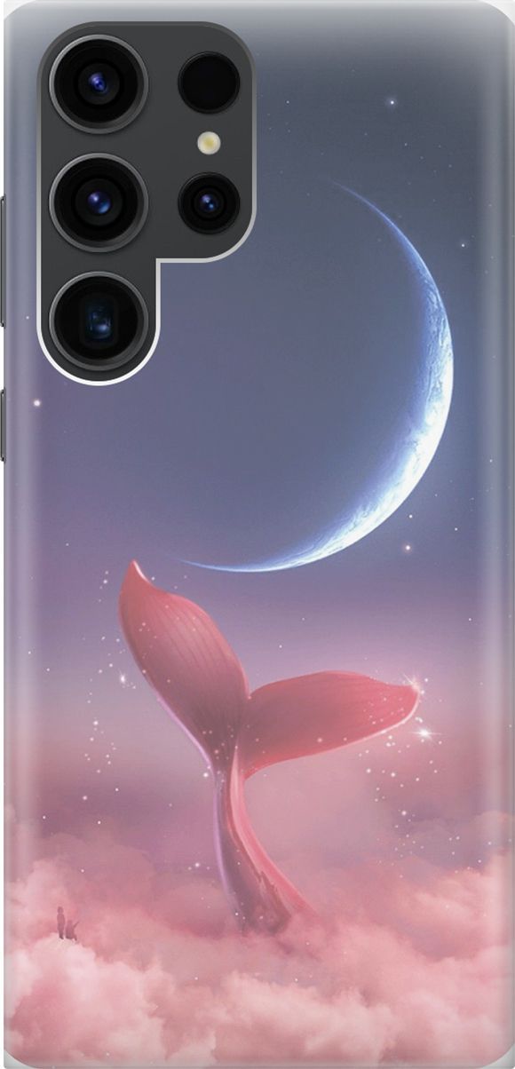 

Чехол на Samsung Galaxy S23 Ultra "Небесный кит", Розовый;синий, 158331