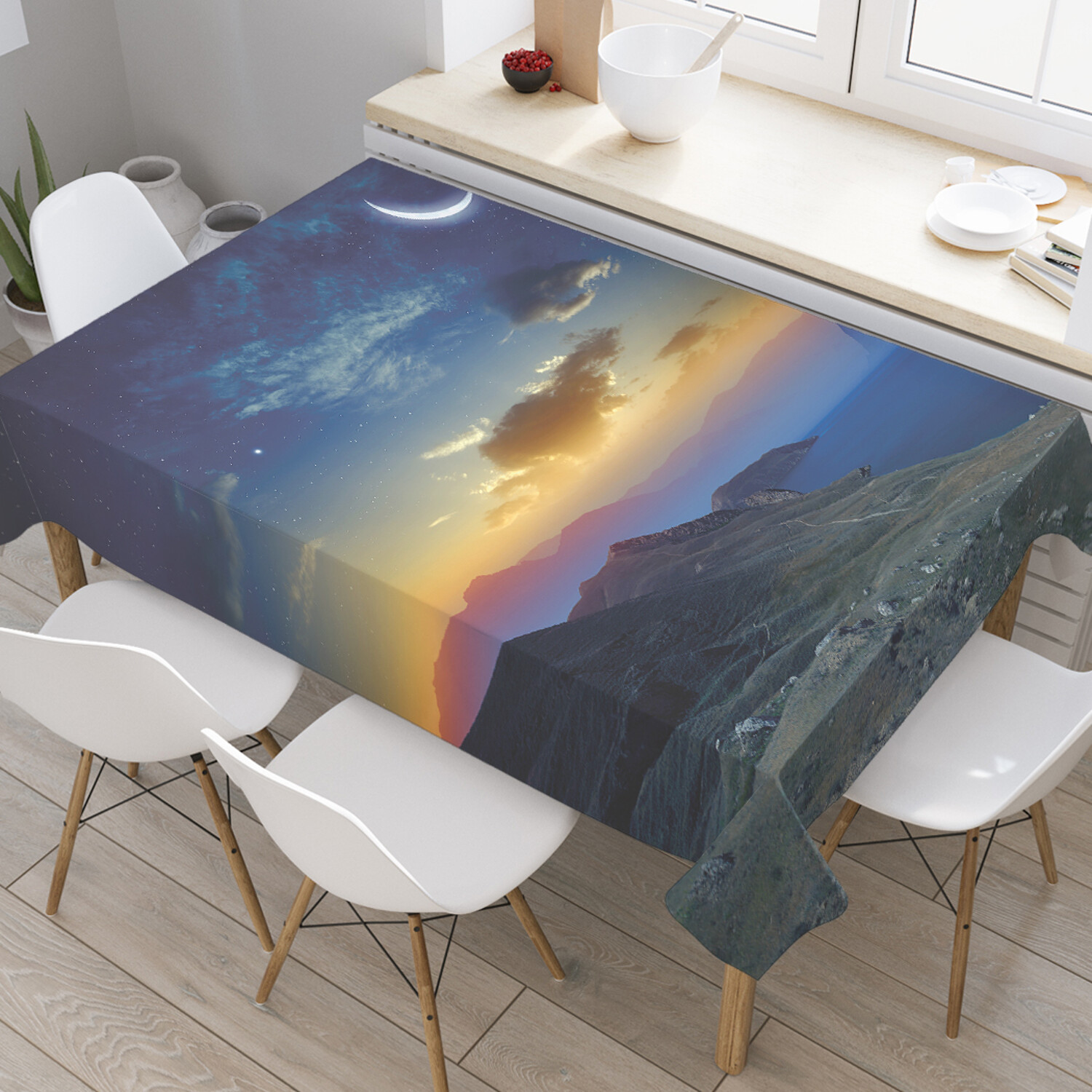 

Скатерть прямоугольная JoyArty "Туманные ночи" из оксфорда, 180x145 см, Туманные ночи