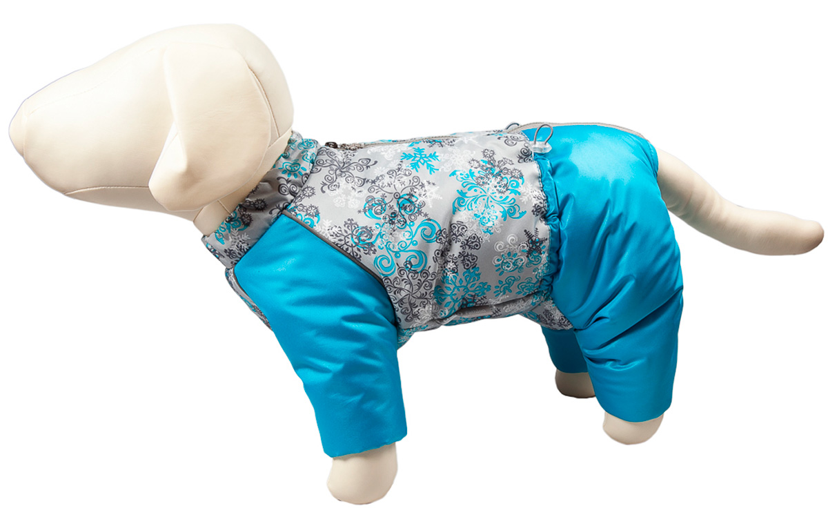 фото Комбинезон для собак osso fashion снежинка, мужской, синий, 32, длина спины 32 см