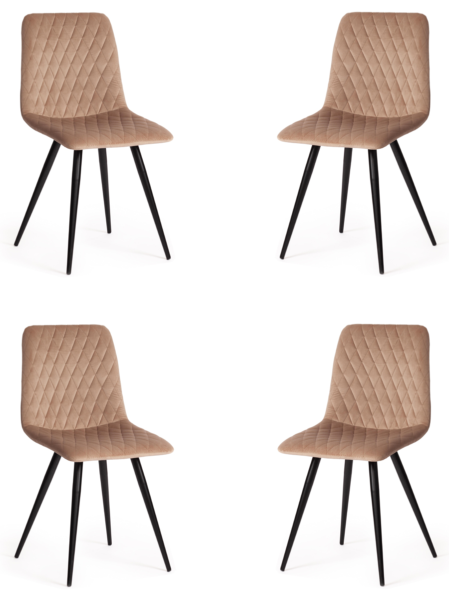 

Комплект стульев (4 шт.) TetChair CHILLY X (mod. 7096) ткань, металл, бежевый, черный, CHILLY X (mod. 7096)