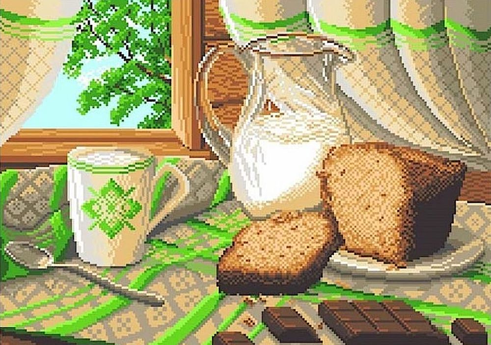

Рисунок на ткани Деревенский завтрак