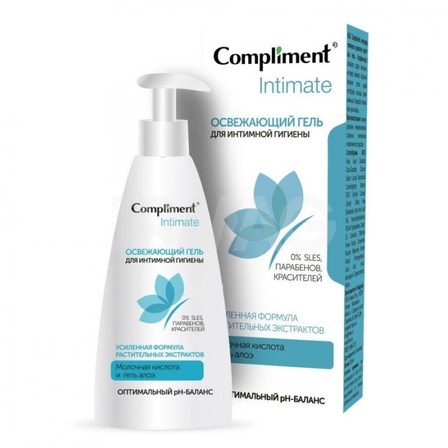 Гель Compliment INTIMATE Освежающий для интимной гигиены 250 мл uriage gyn phy intimate hygiene protective cleansing gel гель для интимной гигиены 200 мл