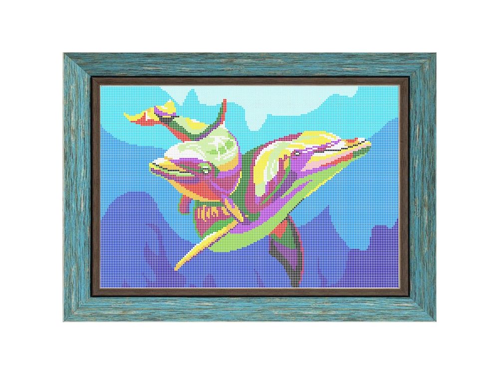 

Рисунок на ткани Дельфины