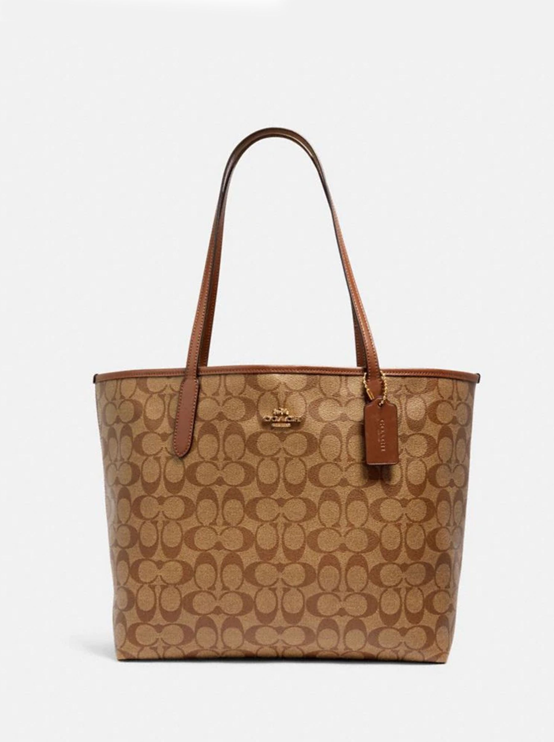 

Сумка женская Coach City Tote_CH0108 коричневая, бежевая, Черный, City Tote_CH0108