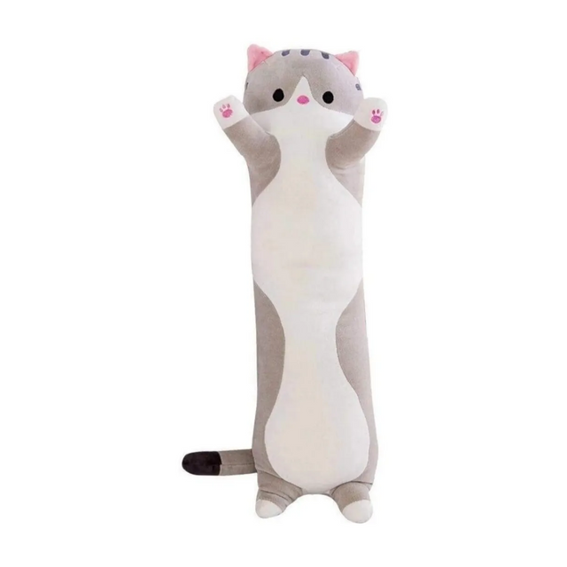 Мягкая игрушка MishaExpo кот батон серый 50 см kb-gr50 кот батон худой 70 см мягкая игрушка подушка длинный серый обнимашка антистресс кот ба