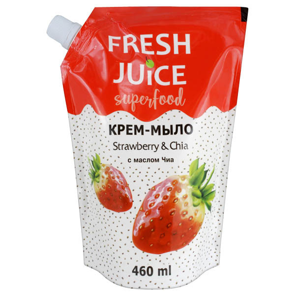 фото Крем-мыло fresh juice дой-пак superfood strawberry & chia 460 мл