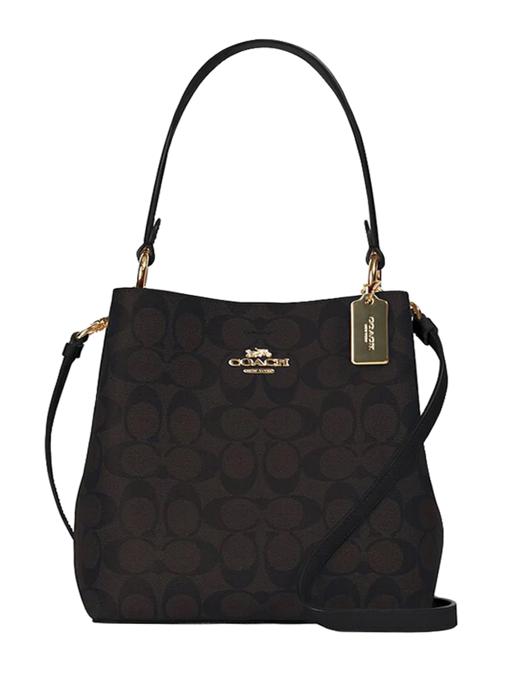 

Сумка женская Coach Small Town_CH0096 коричневая, Белый, Small Town_CH0096