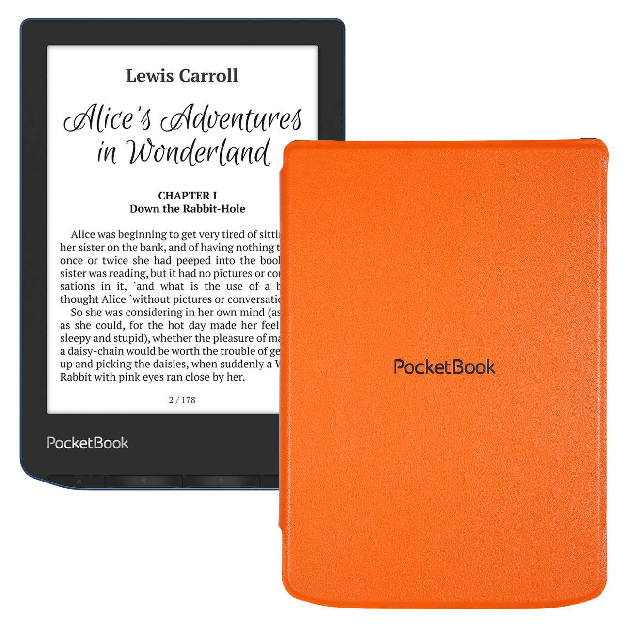 Электронная книга PocketBook 634 Verse Pro Azure + обложка Orange оранжевый,  серый,  синий