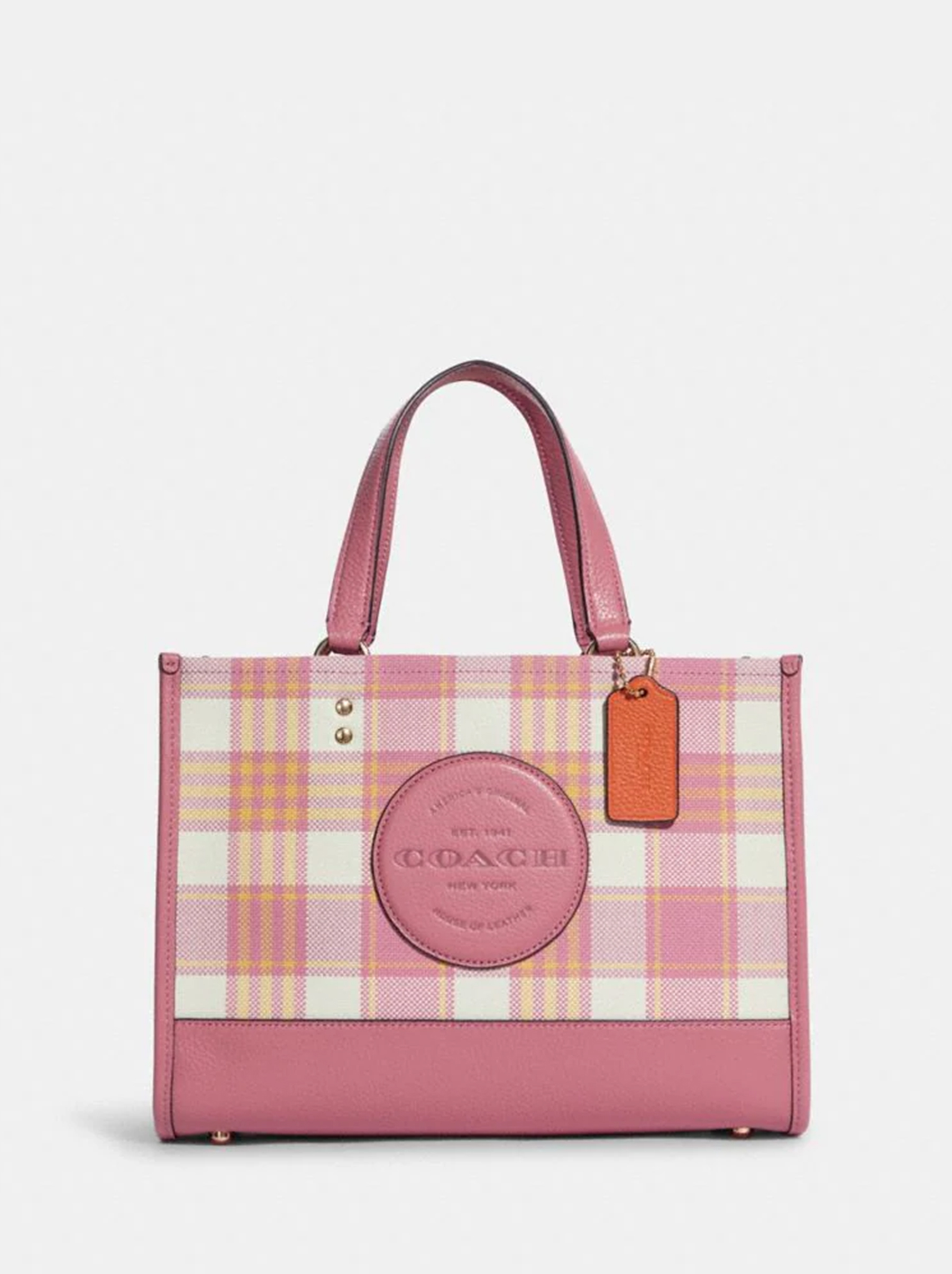 Сумка женская Coach Dempsey Carryall_CH0087 розовая 19800₽