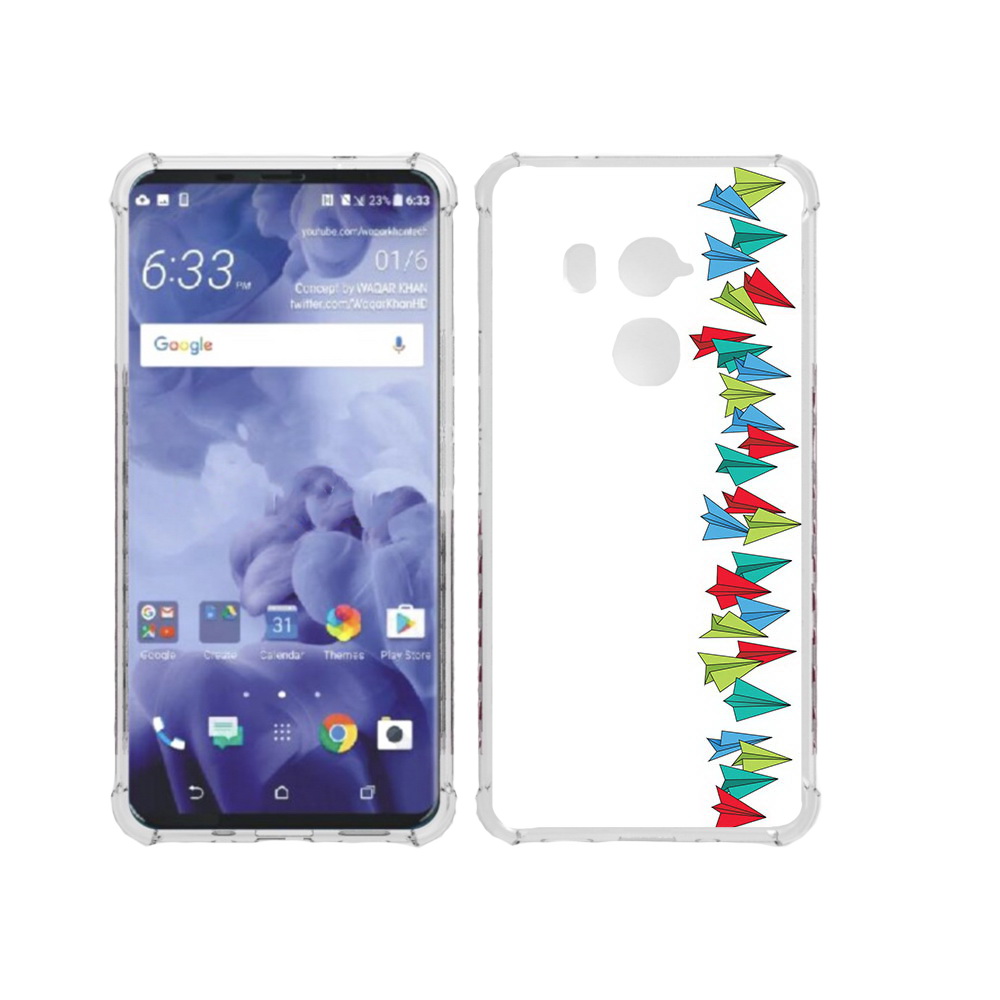 

Чехол MyPads Tocco для HTC U11 Plus самолетики из листочков, Прозрачный, Tocco