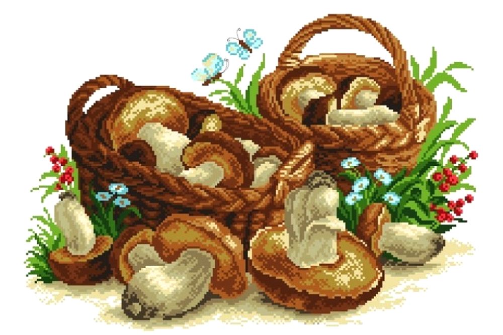 

Рисунок на ткани Грибная пора